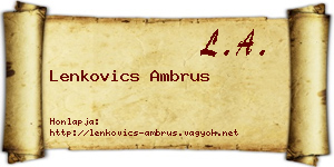 Lenkovics Ambrus névjegykártya
